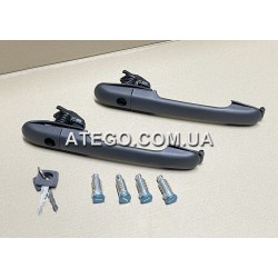 Комплект зовнішніх дверних ручок Mercedes Atego з серцевинами і ключами.