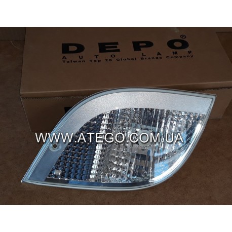 Покажчик повороту Mercedes Atego II білий левый (Без патрона). DEPO