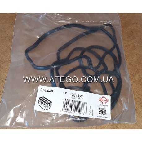 Прокладка поддона Mercedes Atego резиновая (на 4 цилиндровый двигатель, на пластиковый поддон). ELRING