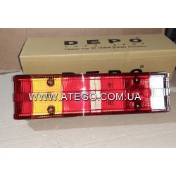 Фонарь задний Mercedes Atego с рифленым стеклом (под фишку). DEPO