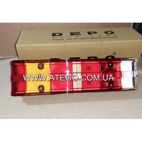Фонарь задний Mercedes Atego с рифленым стеклом (под фишку). DEPO