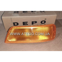 Покажчик повороту лівий Mercedes Atego жовтий (до 2005 року, з патроном). DEPO