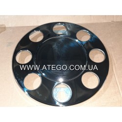 Защитный колпак колесного диска Mercedes Atego хромированый (на колеса 19,5, полный). Турция