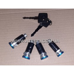 Комплект серцевин дверної ручки Mercedes Atego (4 штуки + 2 ключа). Туреччина