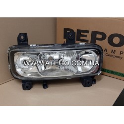 Фара права Mercedes Atego II (з гладким склом, ручним керуванням). DEPO