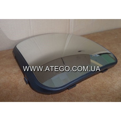 Скло панорамного дзеркала Mercedes Atego II з підігрівом (з пластиковою рамкою, 215*199, з 2006 року). MEGA 